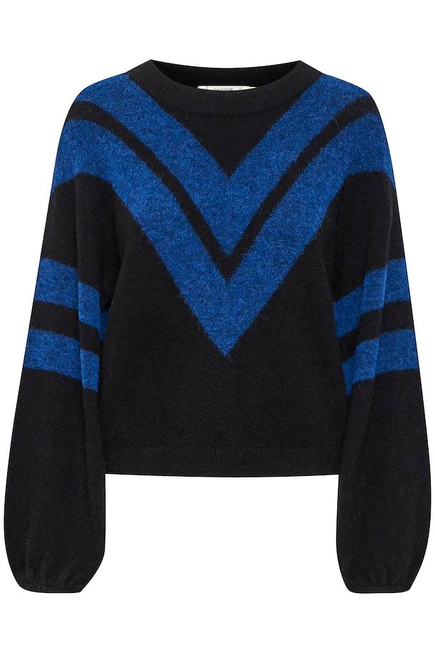 Gestuz Black directoire blue stripe AlphaGZ Pullover – Shop Black