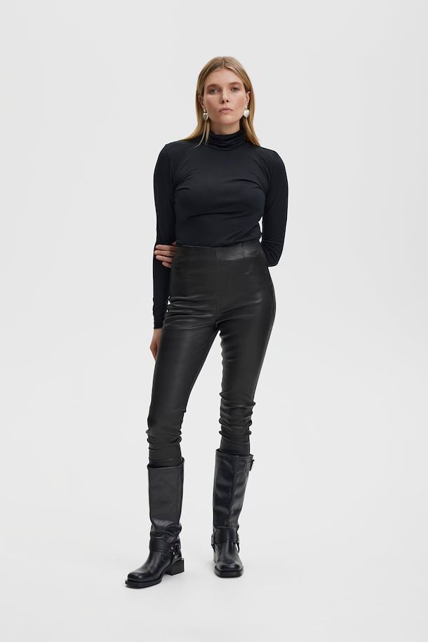 Gestuz Black SashaGZ Leather trousers – Shop Black SashaGZ Leather