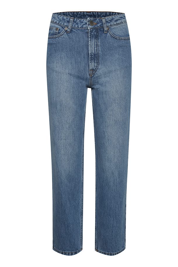Gestuz Medium blue HW Straight Jeans – Køb Medium blue HW Straight Jeans her