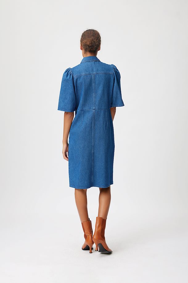 Gestuz CALIA DRESS - Denim dress - light blue/light-blue denim 